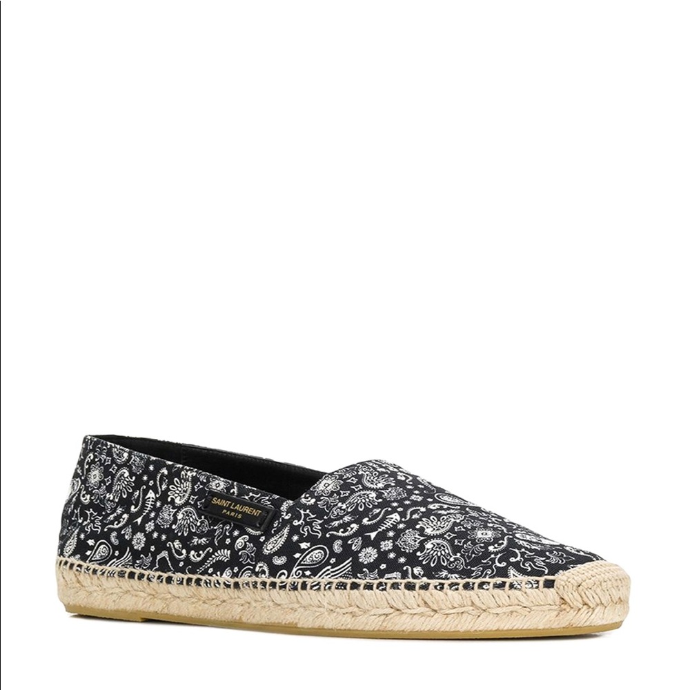SAINT LAURENT SKULL CANVAS ESPADRILLES NWT